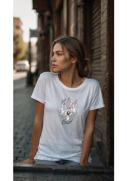 Baskılı Kadınt-Shirt Beyaz Kadın Tişört