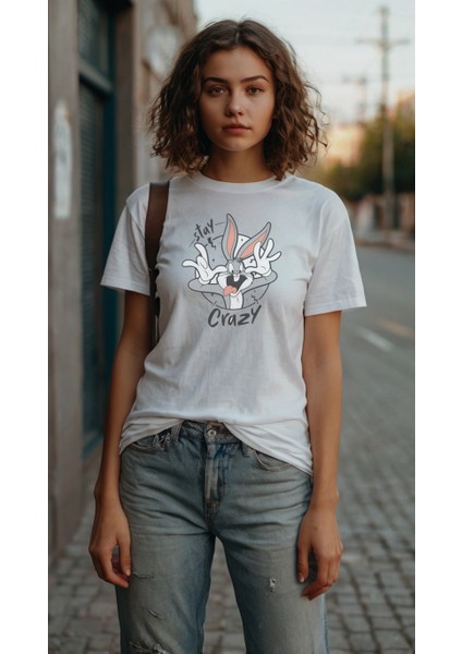 Baskılı Kadınt-Shirt Beyaz Kadın Tişört fiyatları