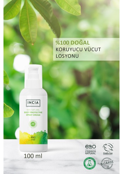 Koruyucu Vücut Losyonu Sprey Yenidoğan Bebek Çocuk Için Limon Okaliptus Vegan 100 ml