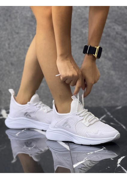 Bağcıklı Unisex Çocuk Spor Ayakkabısı-Beyaz fiyatları