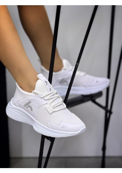 Bağcıklı Unisex Çocuk Spor Ayakkabısı-Beyaz modelleri