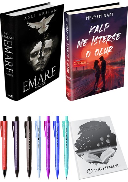 Kalp Ne Isterse O Olur 2 Ciltli Meryem Nart ve Emare Maske Ciltli Aslı Arslan 2li Set