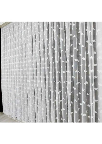 Çocuk Odası Yıldız Desenli Tül Perde 1x3 Sık Pile fiyatları