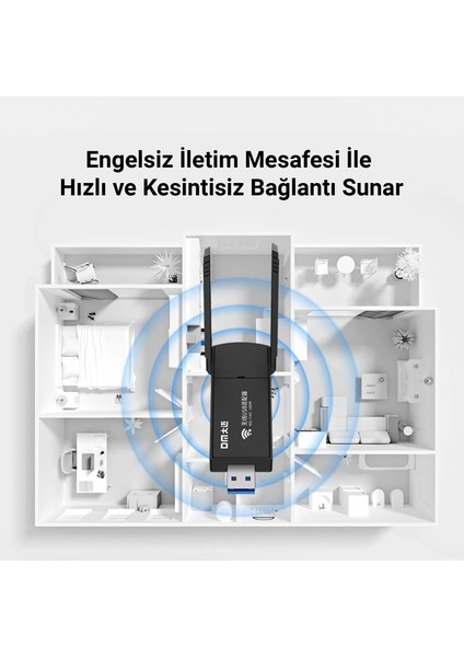 Dm AD085 1300 Mbps Dual Band 5.8ghz USB Wireless Adaptör Wifi Alıcı Verici Access Point