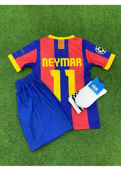 2011 Neymar Jr. B.a.r.c. Retro Çocuk Forması Bordo Renk 4'lü Set PLTNY1555