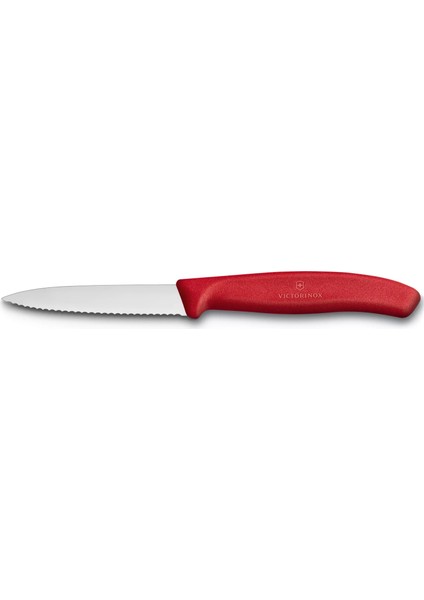 8cm Kırmızı Tırtıklı Soyma Bıçağı Swissclassic Mutfak 1 Adet