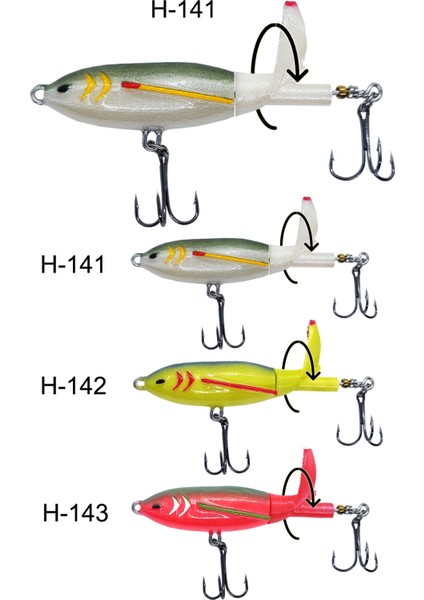 Hergele Whopper Plopper Dönen Kuyruk Sahte Maket Balık 70 Mm 4,7g