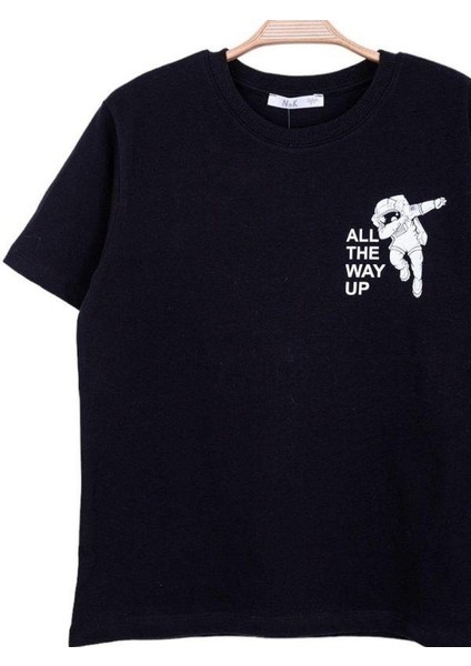 Erkek Çocuk Pamuklu All The Way Up Yazılı T-Shirt