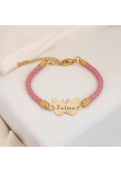 14 Ayar Altın Plaka Fatma Adına Deri Hediye BILEKLIK-S.376814D.376944F.377074G.377204H.377334