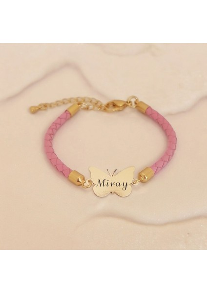 14 Ayar Altın Plaka Miray Adına Deri Hediye BILEKLIK-S.376837D.376967F.377097G.377227H.377357