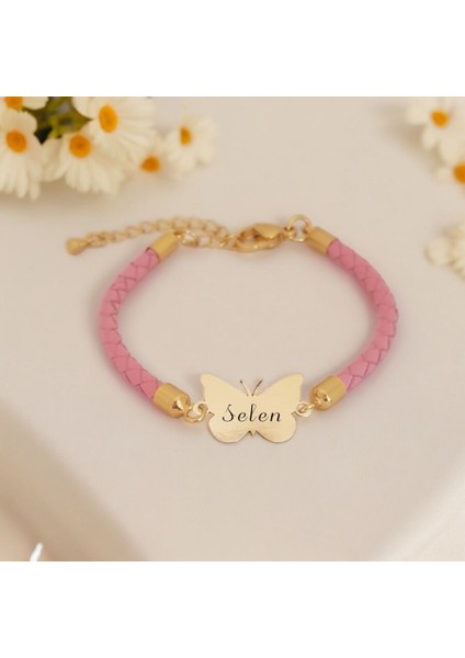 14 Ayar Altın Plaka Selen Adına Deri Hediye BILEKLIK-S.376855D.376985F.377115G.377245H.377375