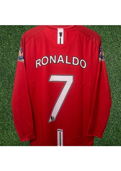 Manchester United Ronaldo 2008 Kırmızı Şampiyonlar Ligi Retro Forma Uzun Kol Yetişkin Forması Zyn