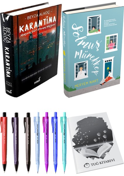 Solmuş Mürekkep 1 Ciltli Meryem Nart ve Karantina 2 Ciltli Beyza Alkoç 2li Set