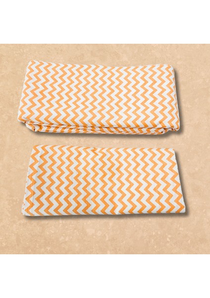 Turuncu Zikzaklı Tek Kişilik Çarşaf Seti | %100 Pamuklu Ranforce | 2 Parça fırsatları