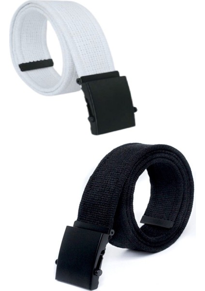 2 Adet Siyah Tokalı Kolon Kemeri- Mom Jean- Kanvas Pantolon- Kargo Şort Kemeri - Unisex