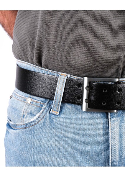 Deri Erkek Kemeri 4,5cm Spor Kot Uyumlu Çift Dilli