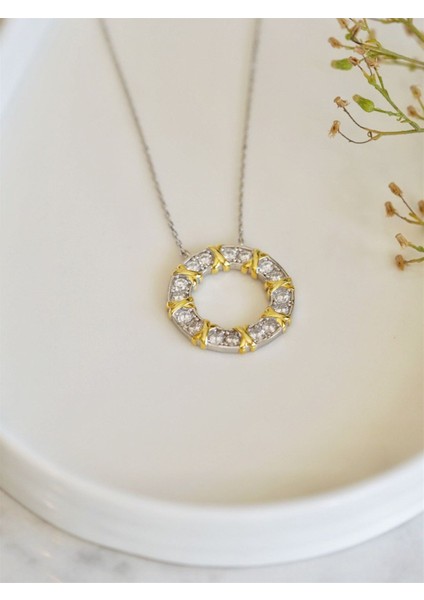 Taşlı Yuvarlak x Kolye modelleri