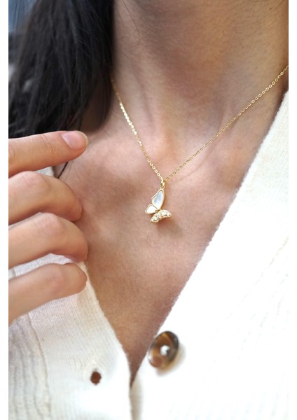 Kelebek Kolye Sedefli fiyatları