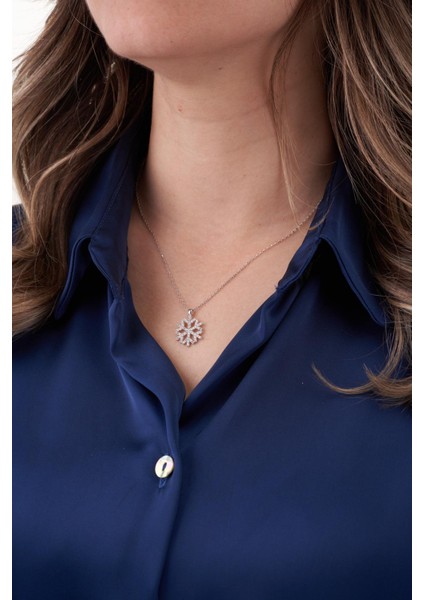 Taşlı Kar Tanesi Kolye modelleri