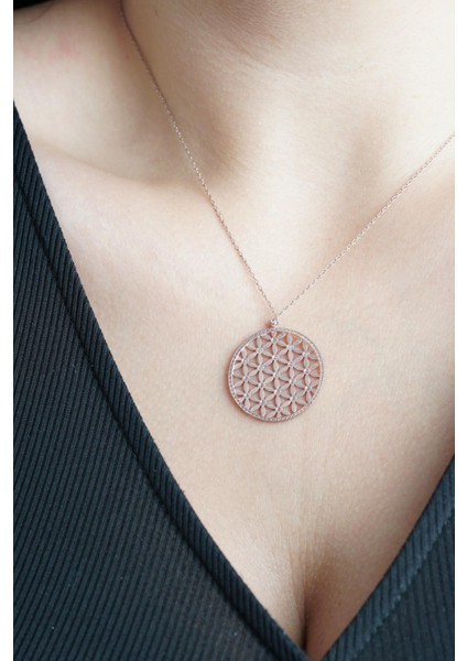 Taşlı Yaşam Çiçeği Kolye modelleri