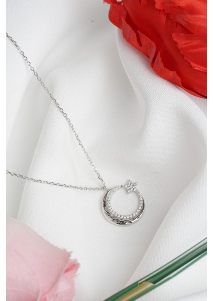 Ay Yıldız Taşlı Kolye