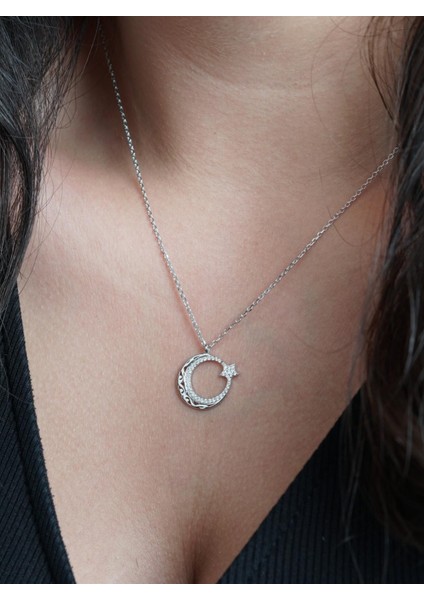 Ay Yıldız Taşlı Kolye modelleri