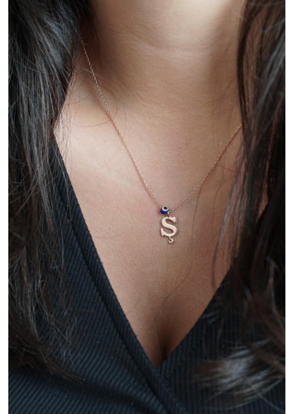 Nazar Boncuklu Isim Harf Kolye modelleri