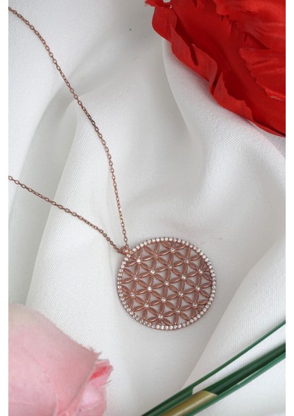 Taşlı Yaşam Çiçeği Kolye