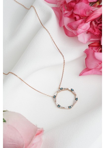 Baget Taşlı Halka Kolye