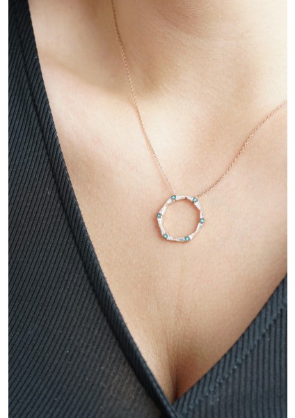 Baget Taşlı Halka Kolye modelleri