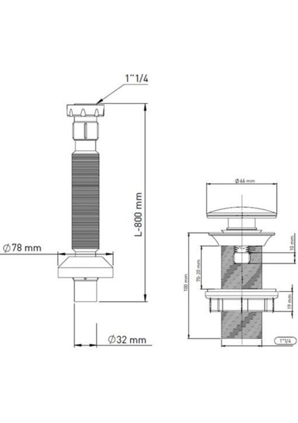 Beyaz Seramık Kapak. Tasmasız Abs Plastık 100 mm Klık Klak 1-1/4 Lavabo Suzgecı