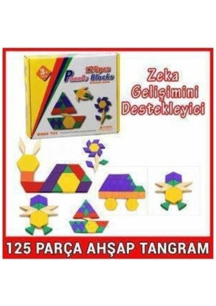 8020 Ahşap 125 Parça Tangram Puzzle