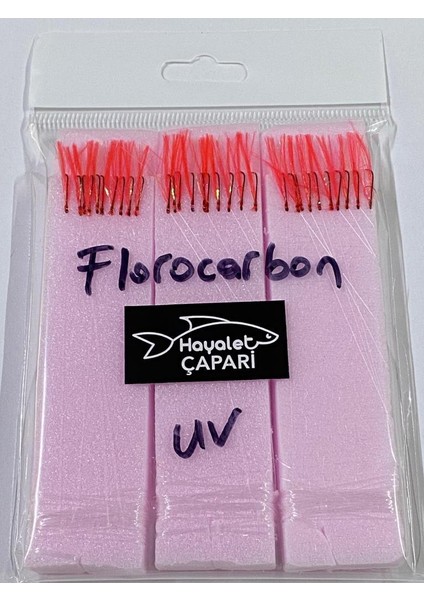 Florocarbon Arnavut Çaparisi 12 No 3lü Paket 0.12/0.24 Uv Kırmızı