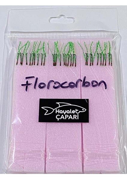 Florocarbon Arnavut Çaparisi 12 No 3lü Paket 0.12/0.24 Yeşil