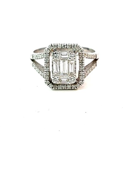 0,7 Ct 3,9 gr Baget Pırlanta Yüzük