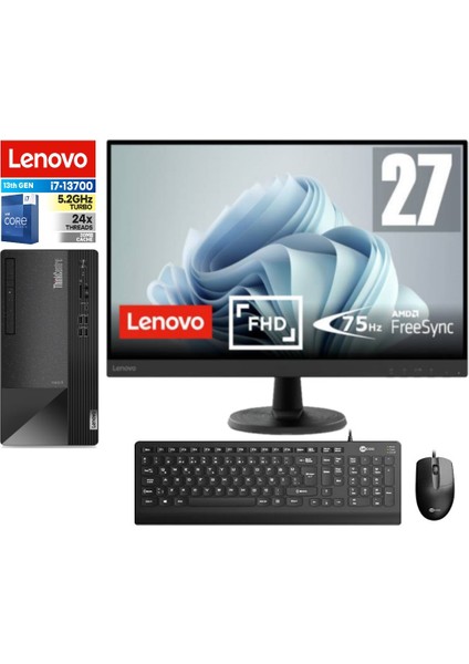Thinkcentre Neo 50T Gen4 Intel I7 13700 64GB 2tb SSD WINDOWS11HOME 27" Fhd Monitör Masaüstü Blgisayar 512JB005ATR39+ZETTAUSBBELLEK
