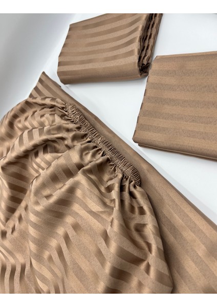 Pınarhomecollectıon Saten Lastikli Çarşaf + Kapaklı Yastık Kılıfı (Yüksek Köşe Derinliği )