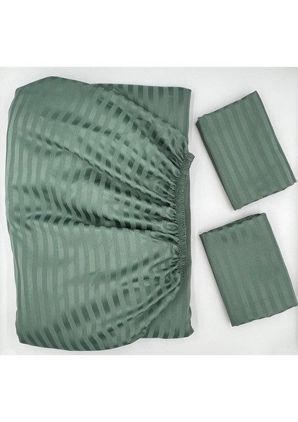 Pınarhomecollectıon Saten Lastikli Çarşaf + Kapaklı Yastık Kılıfı (Yüksek Köşe Derinliği )