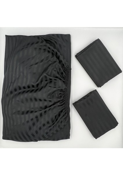 Pınarhomecollectıon Saten Lastikli Çarşaf + Kapaklı Yastık Kılıfı (Yüksek Köşe Derinliği )