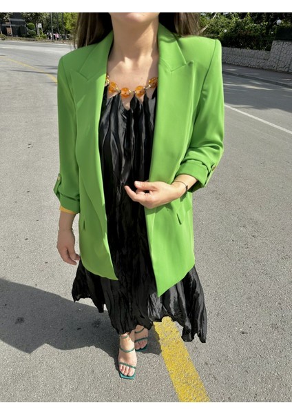 Orijinal Marka Yeşil Blazer Ceket Standart