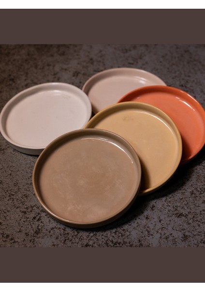 Sunum Altlığı Çay Tabağı Bardak Altı Mini Meze Tabağı Modern Altlık - 11 cm - Bej