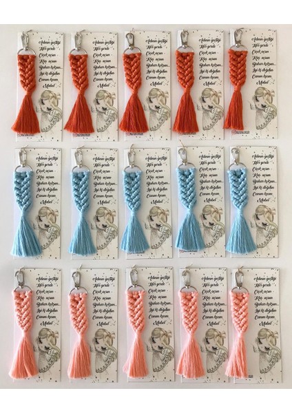 El Örmesi Makrome Anahtarlık Düğün Kına Söz Sünnet Nişan Için Hediyelik