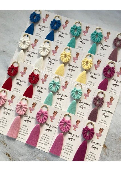 El Örmesi Makrome Anahtarlık Düğün Kına Söz Sünnet Nişan Için Hediyelik