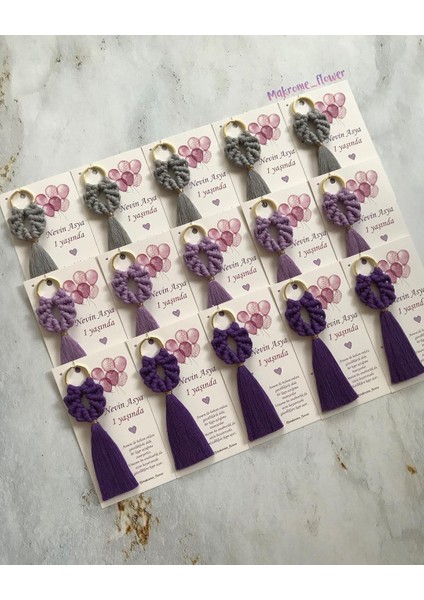 El Örmesi Makrome Anahtarlık Düğün Kına Söz Sünnet Nişan Için Hediyelik