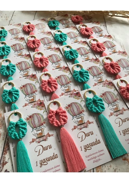 El Örmesi Makrome Anahtarlık Düğün Kına Söz Sünnet Nişan Için Hediyelik