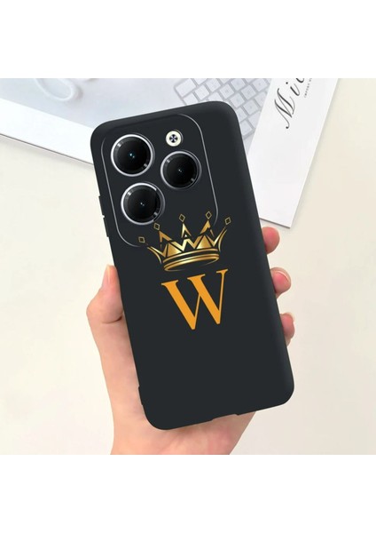 Infinix Hot 40 Pro Uyumlu Kılıf Silikon Esnek Isme Özel Baskılı Harf