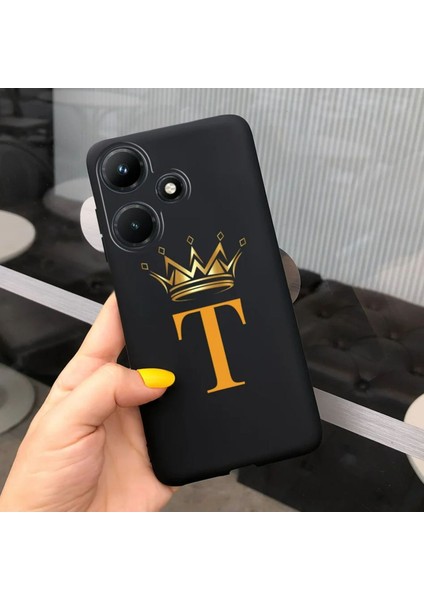 Infinix Hot 30I Kılıf Silikon Esnek Isme Özel Baskılı Harf