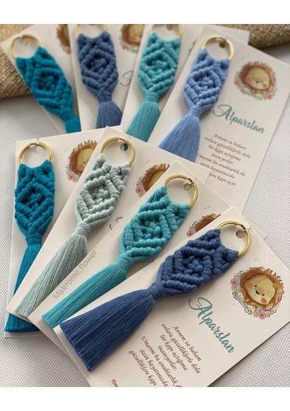 El Örmesi Makrome Anahtarlık Düğün Kına Söz Sünnet Nişan Için Hediyelik