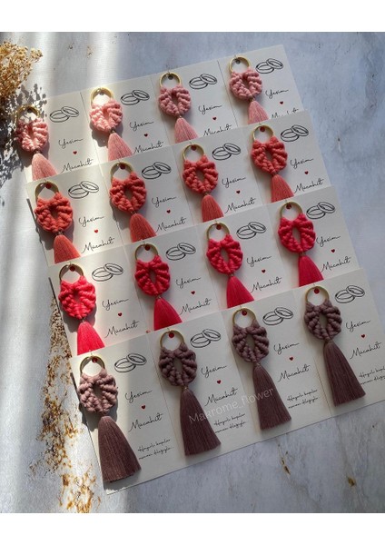 El Örmesi Makrome Anahtarlık Düğün Kına Söz Sünnet Nişan Için Hediyelik