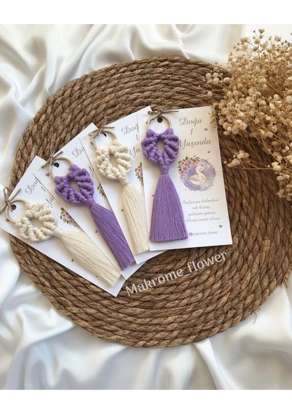 El Örmesi Makrome Anahtarlık Düğün Kına Söz Sünnet Nişan Için Hediyelik